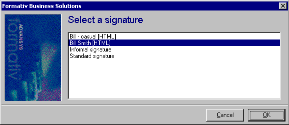 Signatures Dialog